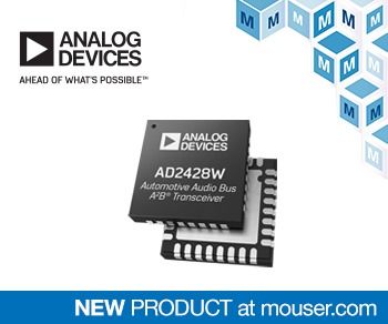 貿澤電子備貨Analog Devices AD242x汽車音頻總線收發器，助力多麥克風應用創新設計